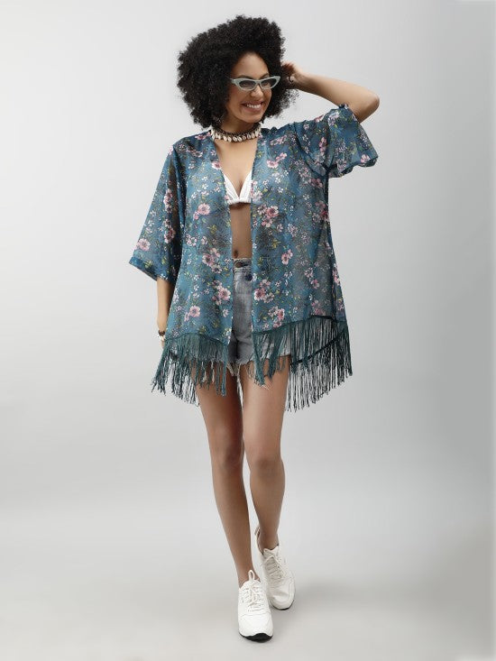 Floral Print Kimono