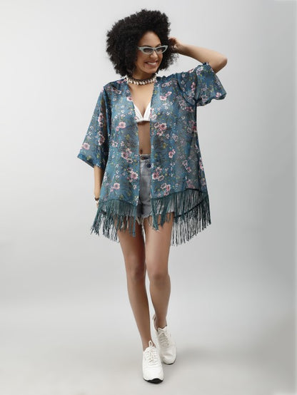 Floral Print Kimono