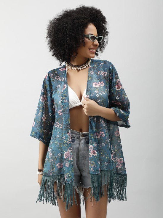 Floral Print Kimono