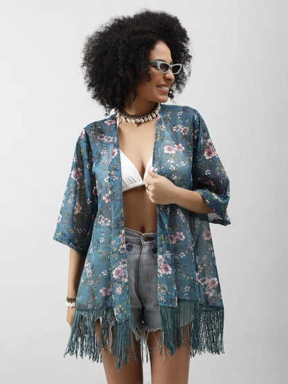 Floral Print Kimono