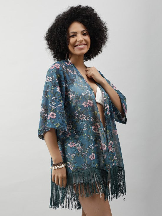 Floral Print Kimono