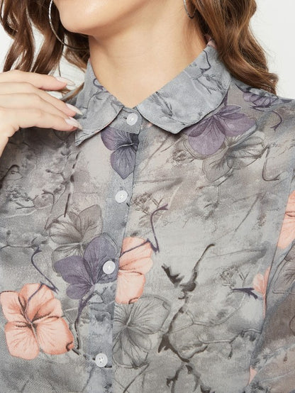 Floral print regular shirt