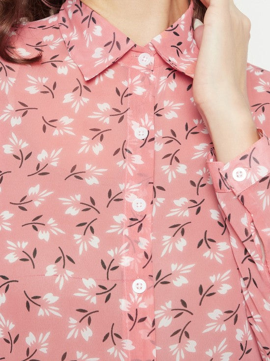 Floral print regular shirt