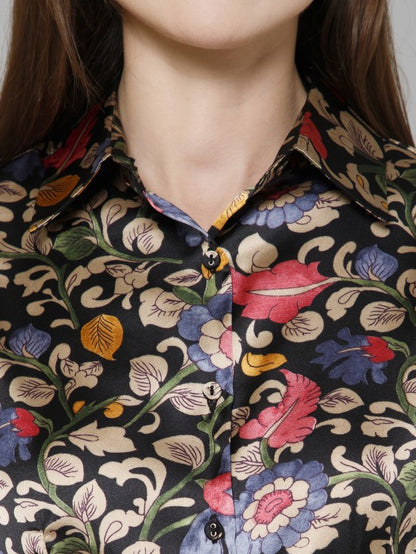 Floral Casual Satin Shirt
