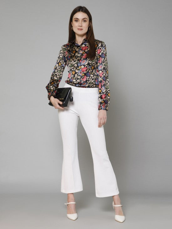 Floral Casual Satin Shirt