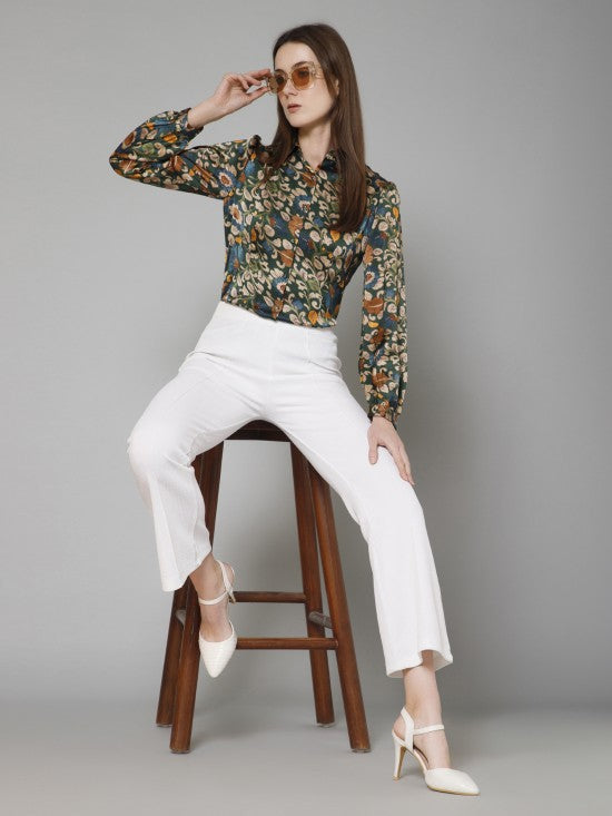 Floral Casual Satin Shirt