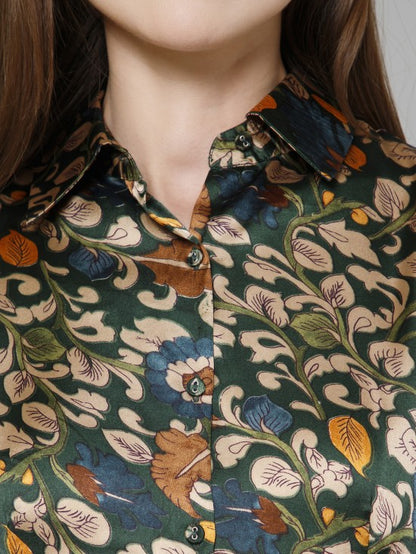 Floral Casual Satin Shirt