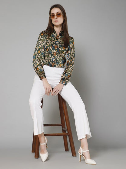 Floral Casual Satin Shirt
