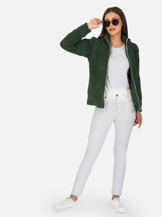 Yarn Fleece Zipper Jacket