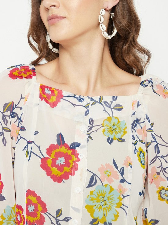 Floral printed Blouson Top