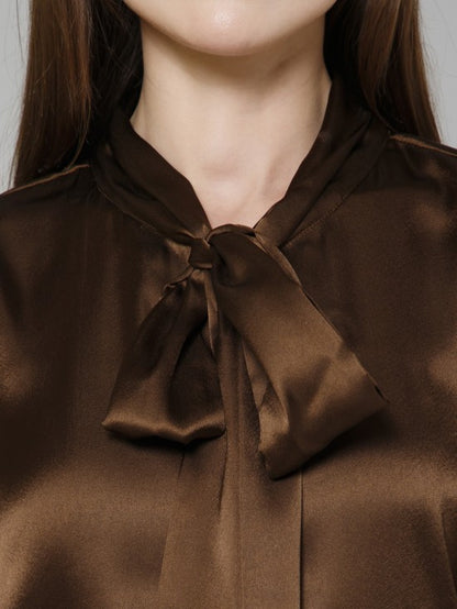Tie Neck Satin Top