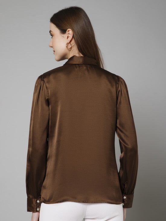 Tie Neck Satin Top