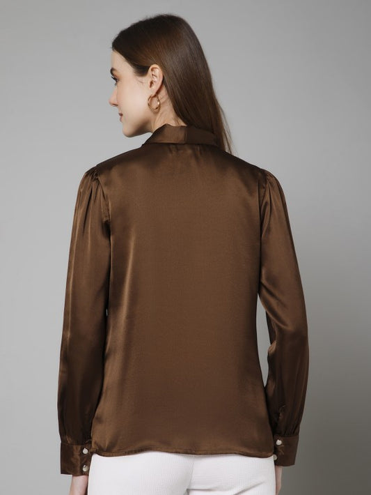 Tie Neck Satin Top