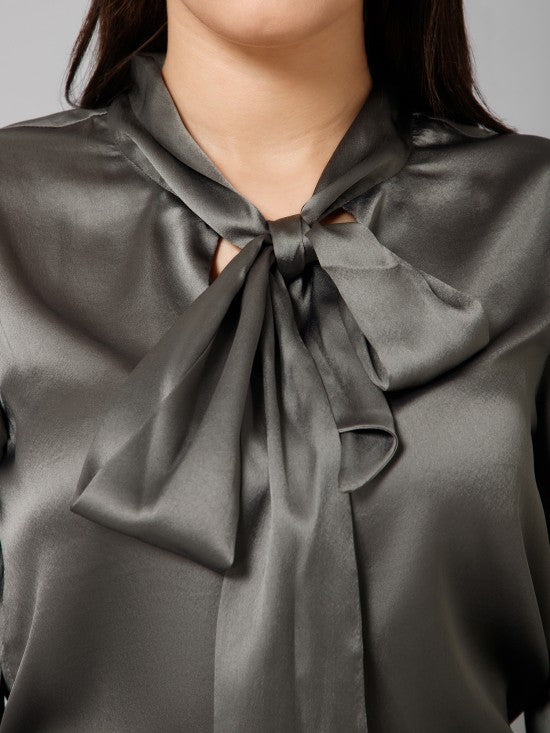 Tie Neck Satin Top
