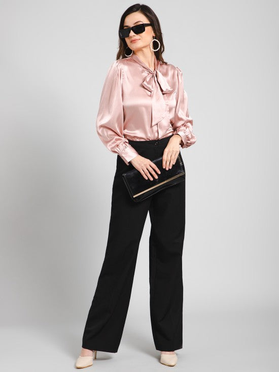 Tie Neck Satin Top