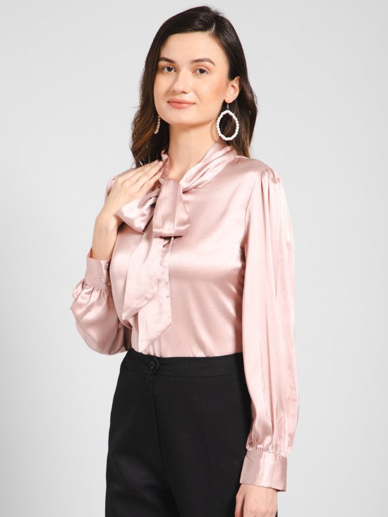 Tie Neck Satin Top