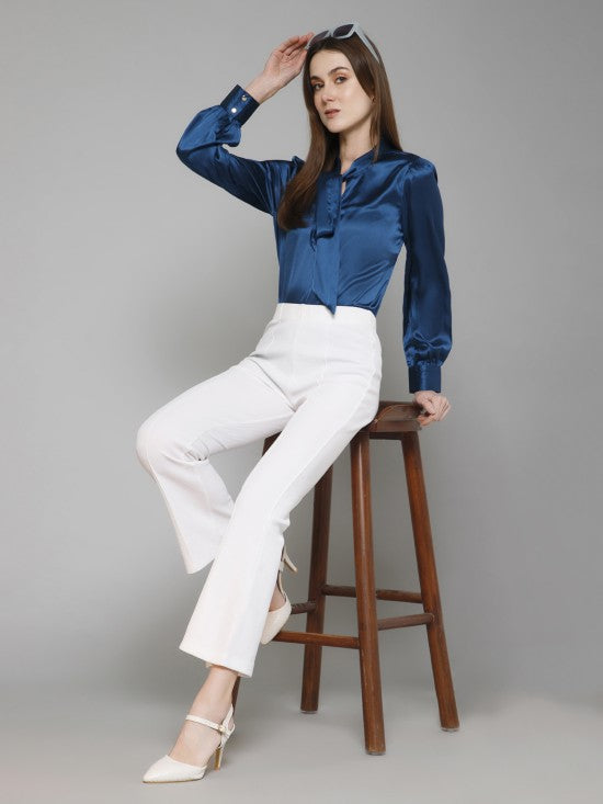 Tie Neck Satin Top