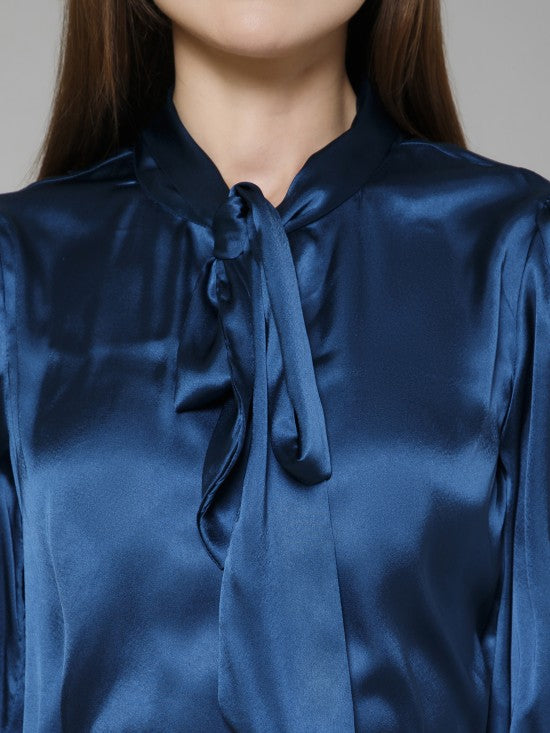 Tie Neck Satin Top