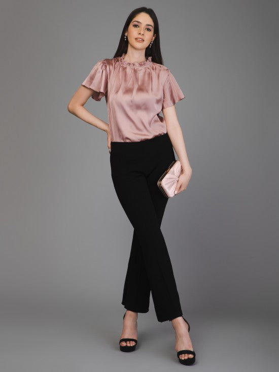 Beige Satin Top