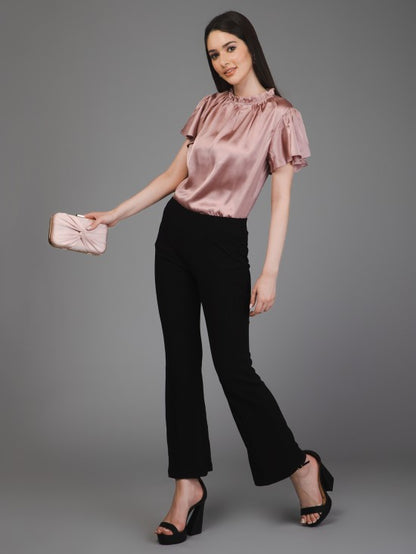 Beige Satin Top