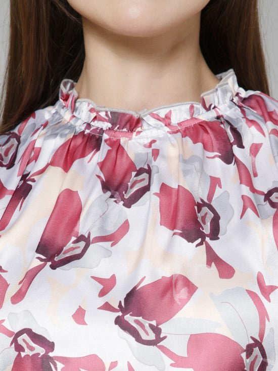 Printed Satin Top