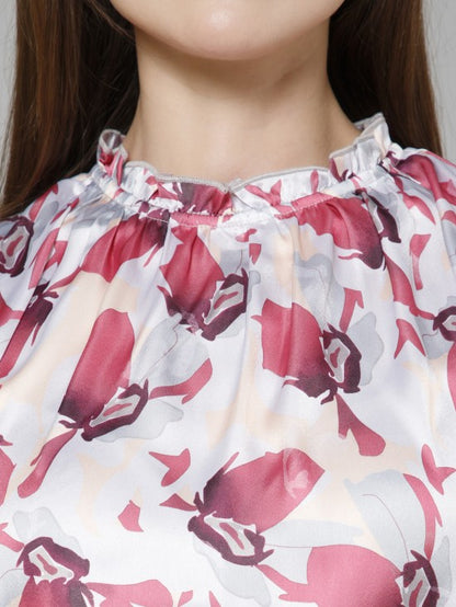Printed Satin Top