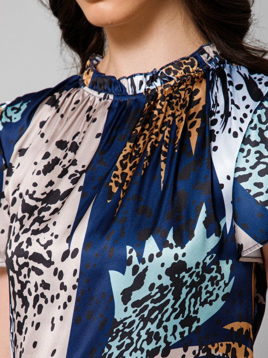 Short Sleeves Satin Top