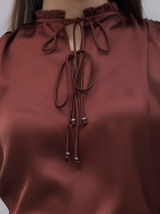 Smocking Satin Top