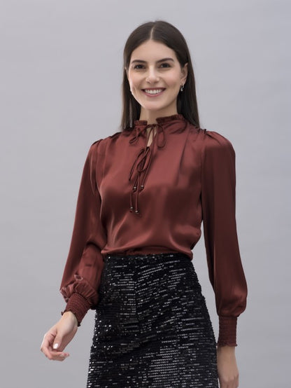 Smocking Satin Top