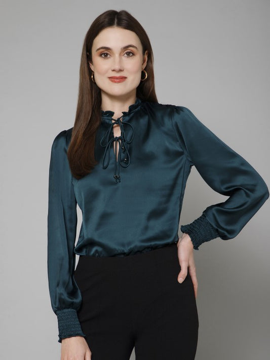 Smocking Satin Top