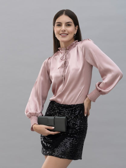 Smocking Satin Top