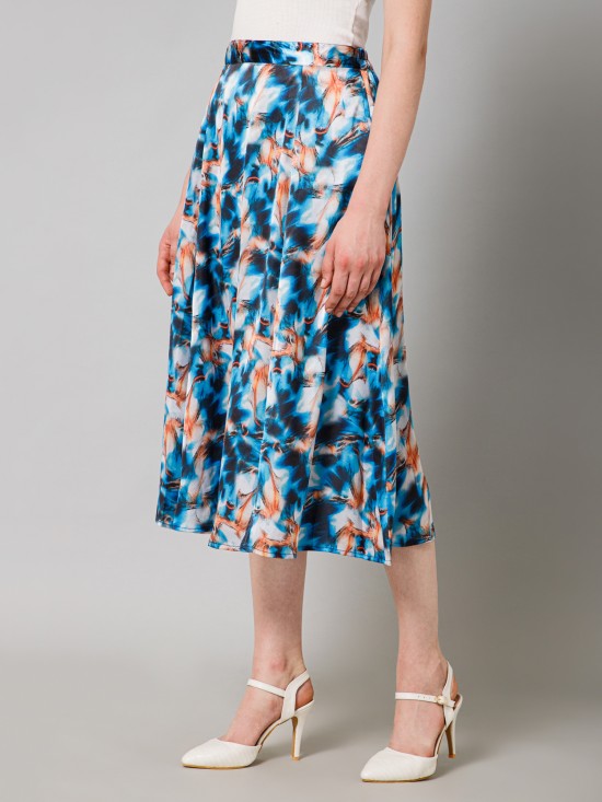 Flared Satin Skirt