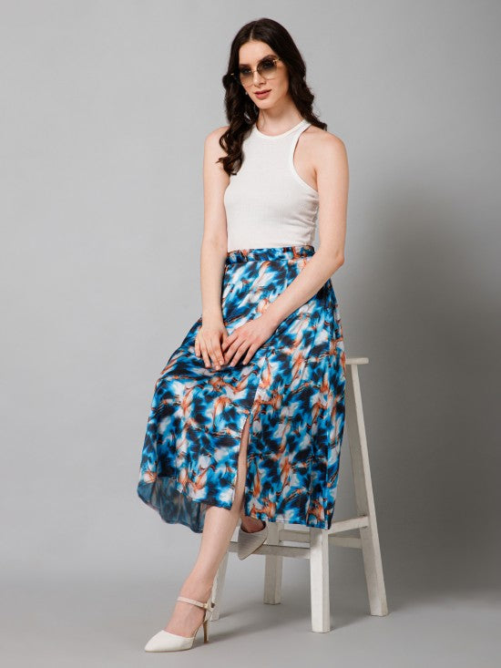 Flared Satin Skirt