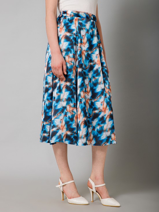 Flared Satin Skirt
