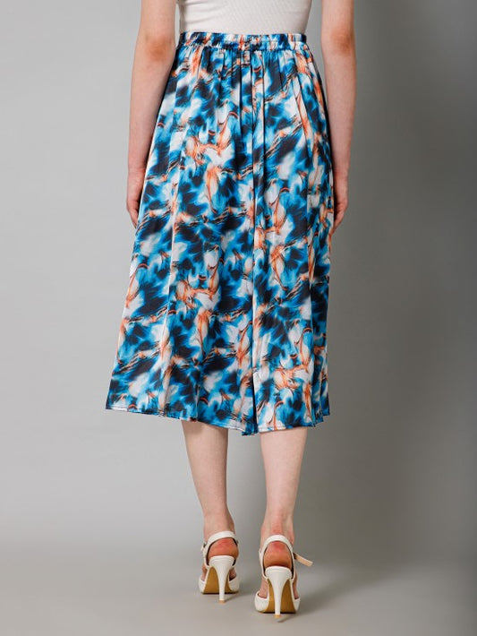 Flared Satin Skirt