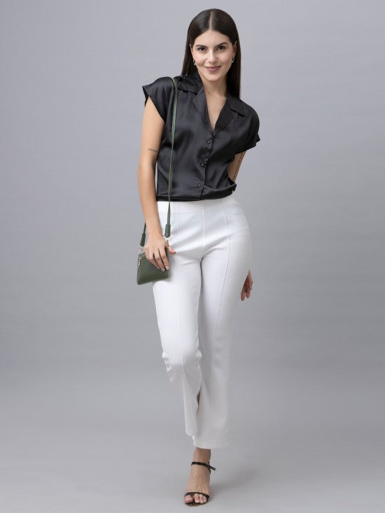 Short Sleeves Satin Shirt