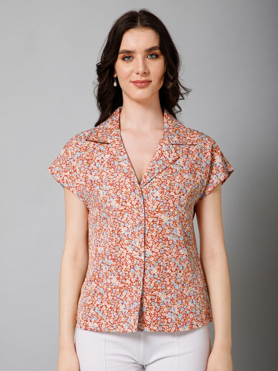 Short Sleeves Satin Shirt