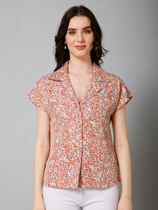 Short Sleeves Satin Shirt