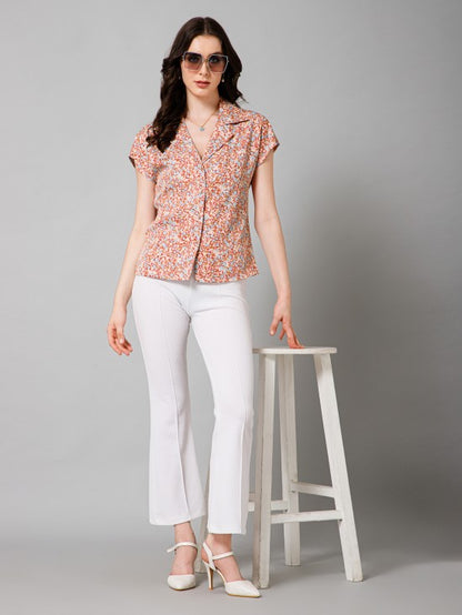 Short Sleeves Satin Shirt