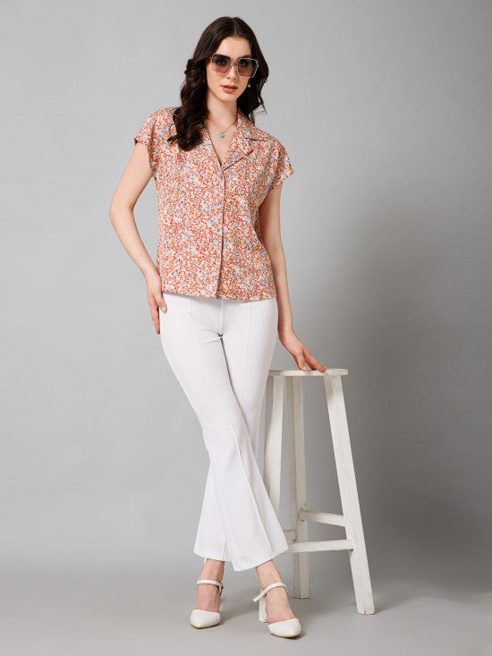 Short Sleeves Satin Shirt