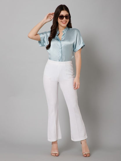 Short Sleeves Satin Shirt