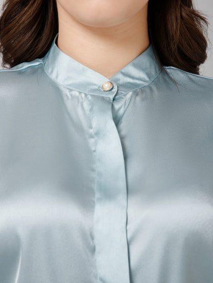 Short Sleeves Satin Shirt