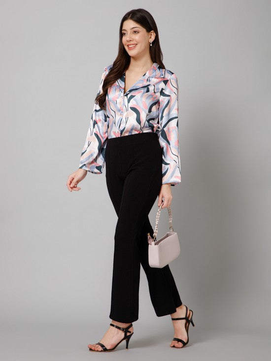 Printed Satin Shirt