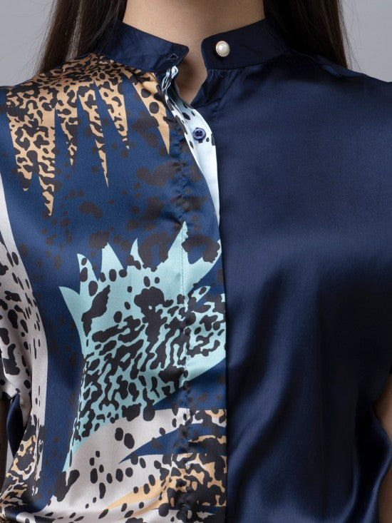 Half and Half Short Sleeves Shirt
