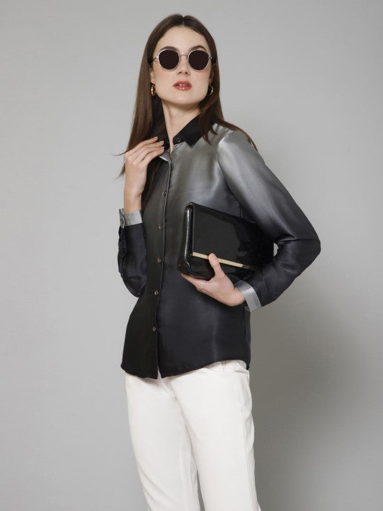 Ombre Casual Satin Shirt
