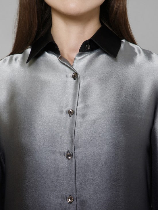 Ombre Casual Satin Shirt