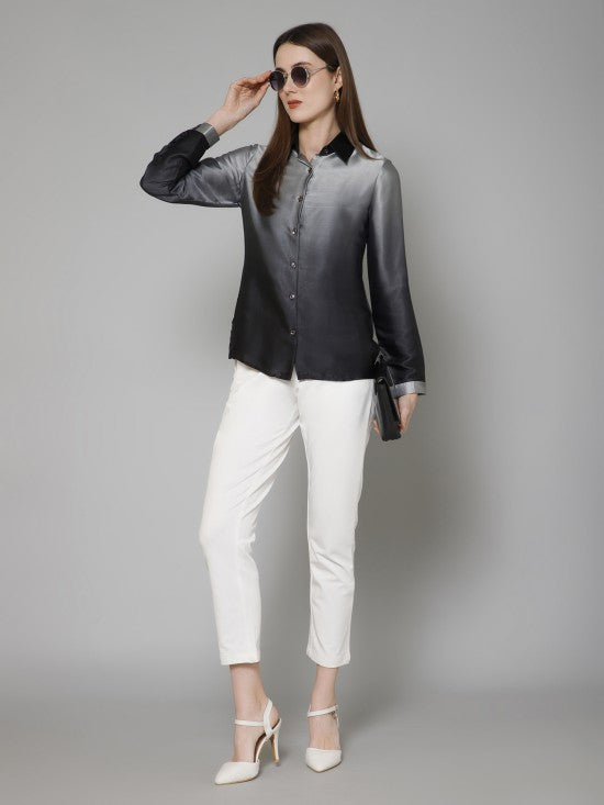Ombre Casual Satin Shirt