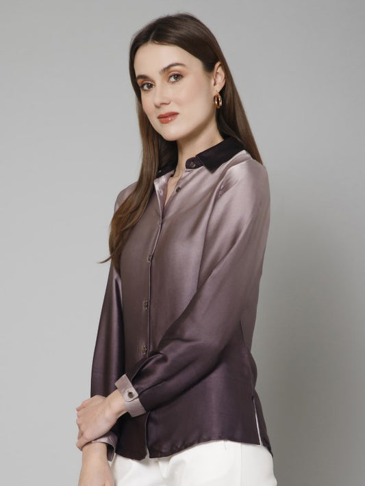 Ombre Casual Satin Shirt