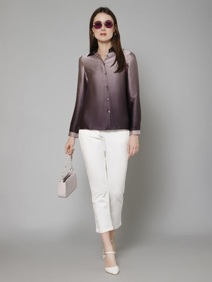 Ombre Casual Satin Shirt