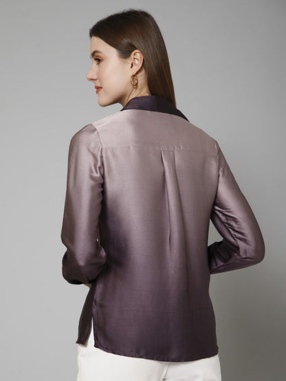 Ombre Casual Satin Shirt